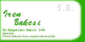 iren bakcsi business card