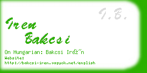 iren bakcsi business card